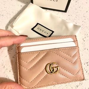 Light Pink GG Marmont card case (rare)